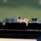 5-Piece Hand-Painted Mini Cat Figurines – Cute Desk Decor