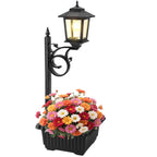 2 in 1 Solar Planter Lamp Post Waterproof Garden Patio Light