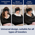 3-in-1 Airplane Sleep Support Set – Travel Pillow, Blackout Eye Mask & Body Support Sling