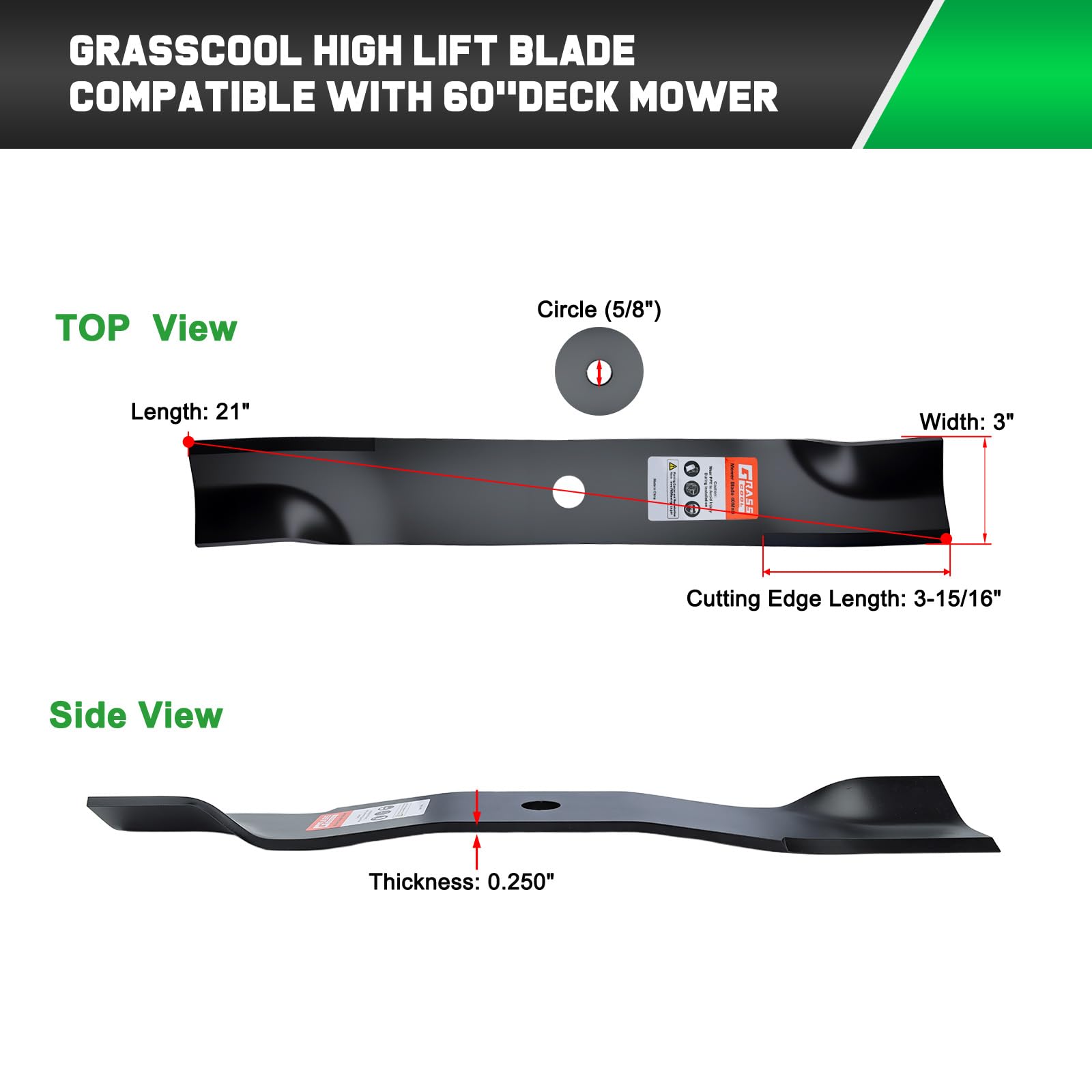 60" Mower Blades for Z930M Z950M Z951R 1025R Replace TCU15881