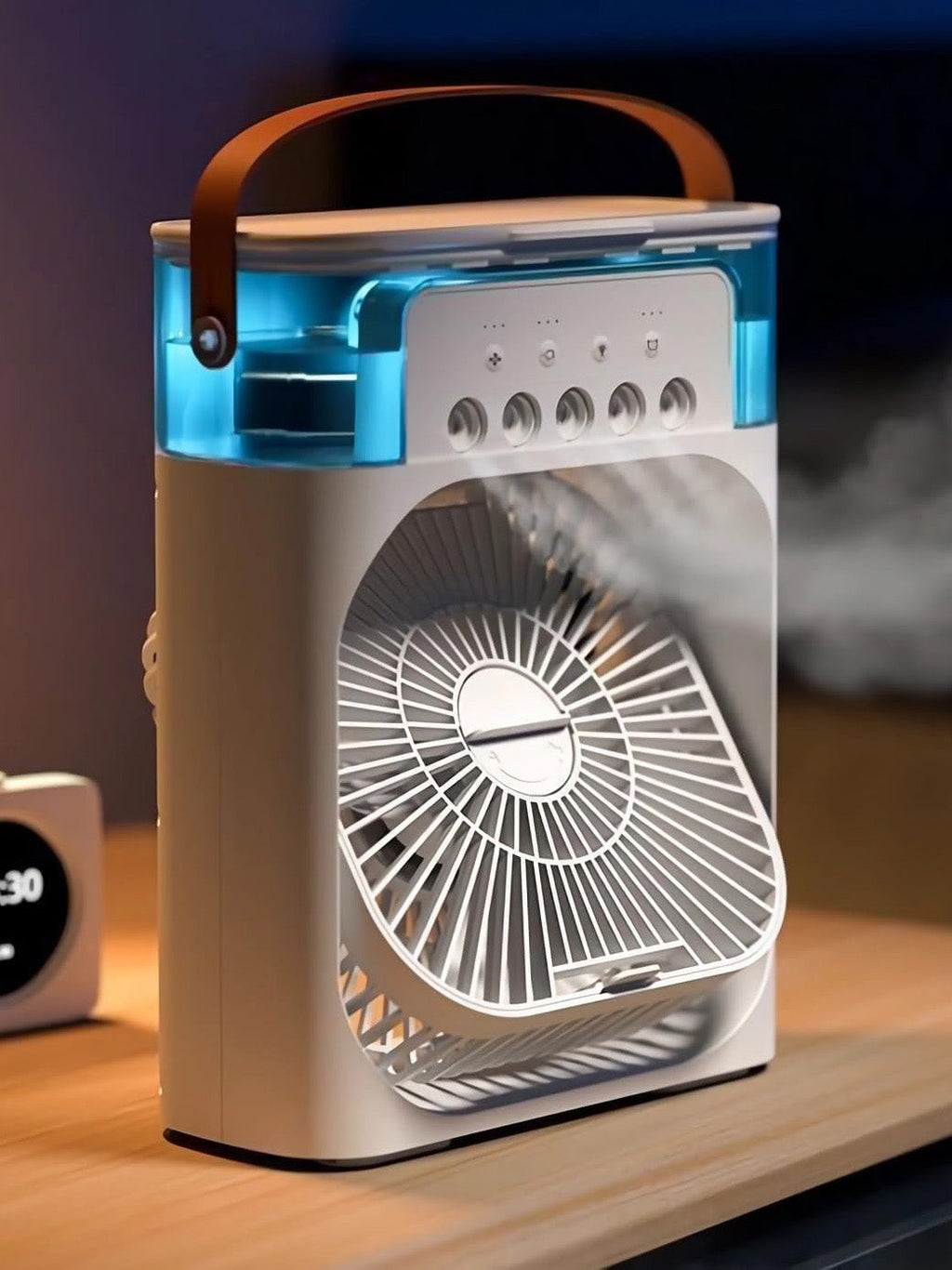 Mini Ice Misting Fan with Humidifier USB Rechargeable Desk Fan