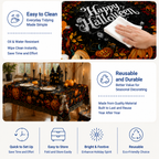 Halloween Tablecloth, Round Polyester Table Cover for Party Decor