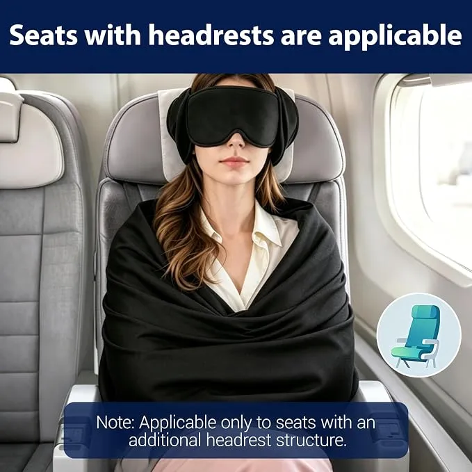 3-in-1 Airplane Sleep Support Set – Travel Pillow, Blackout Eye Mask & Body Support Sling