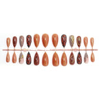 Brown Butterfly Press On Nails – Gold Chrome Medium Almond Design