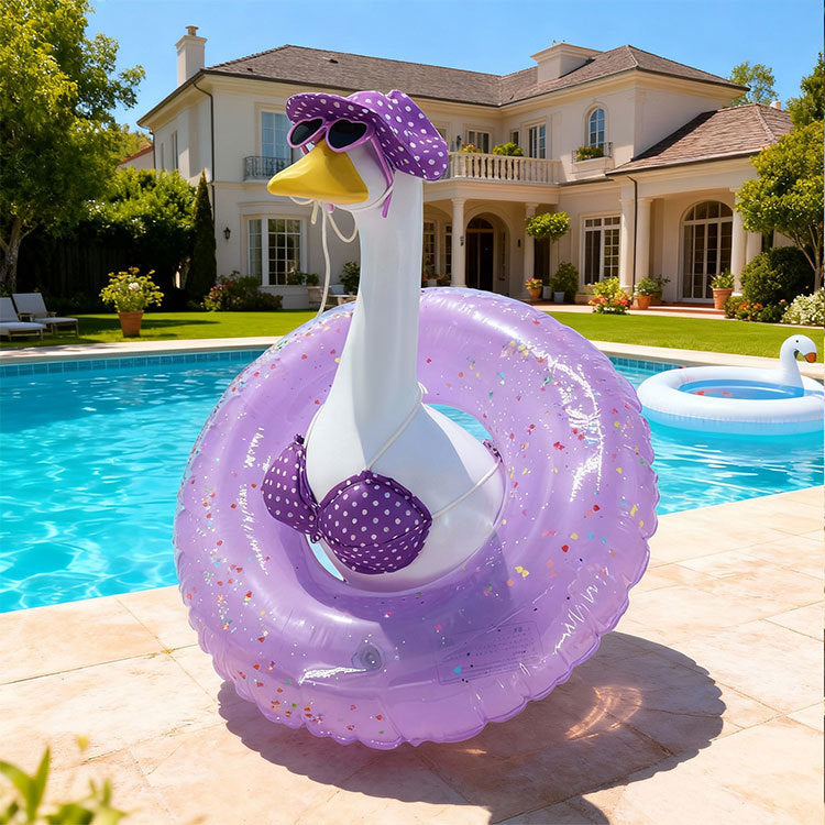 Hawaiian Style Goose Decorative Set with Accessories for Patio Decor