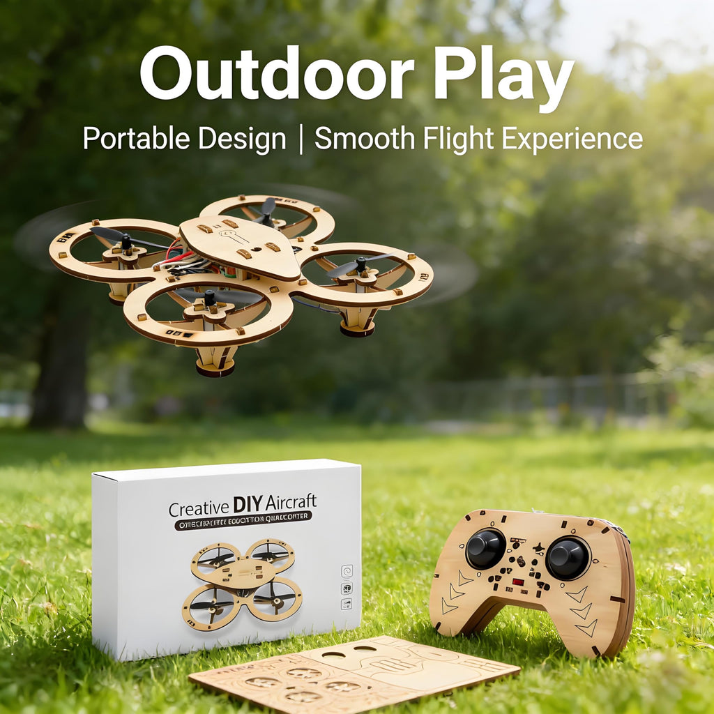 DIY Wooden RC Drone Kit – STEM Building Toy for Teens & Adults