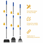 Long Handle Pet Waste Scooper Set with Rake, Spade & Tray