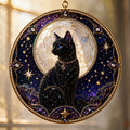 3D Pearl Celestial Black Cat Window Hanging Kit