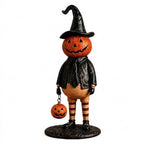 Halloween Figurine, Pumpkin Witch Lantern Statue for Tabletop Decor