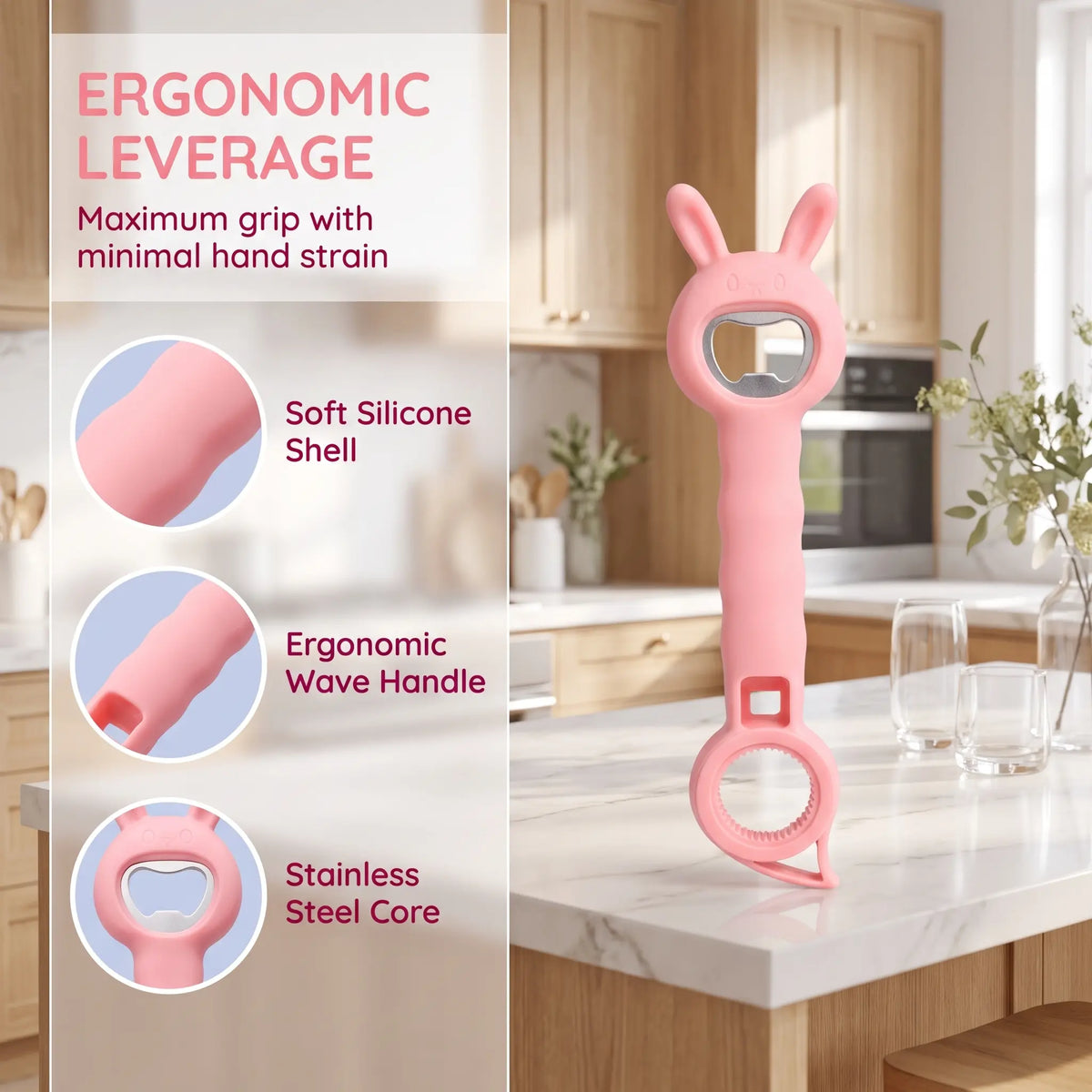 4‑in‑1 Multi‑Function Bottle & Jar Opener