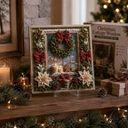 DIY 3D Christmas Fabric Poke Art Kit with Display Stand