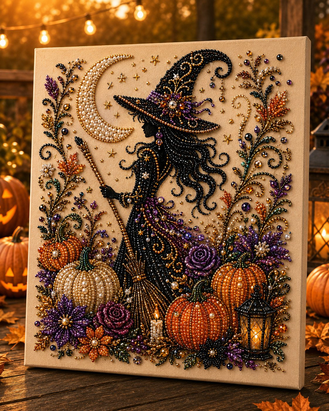 Halloween Ghost Pearl Diamond Painting DIY Art Kit, 3D Bead Craft