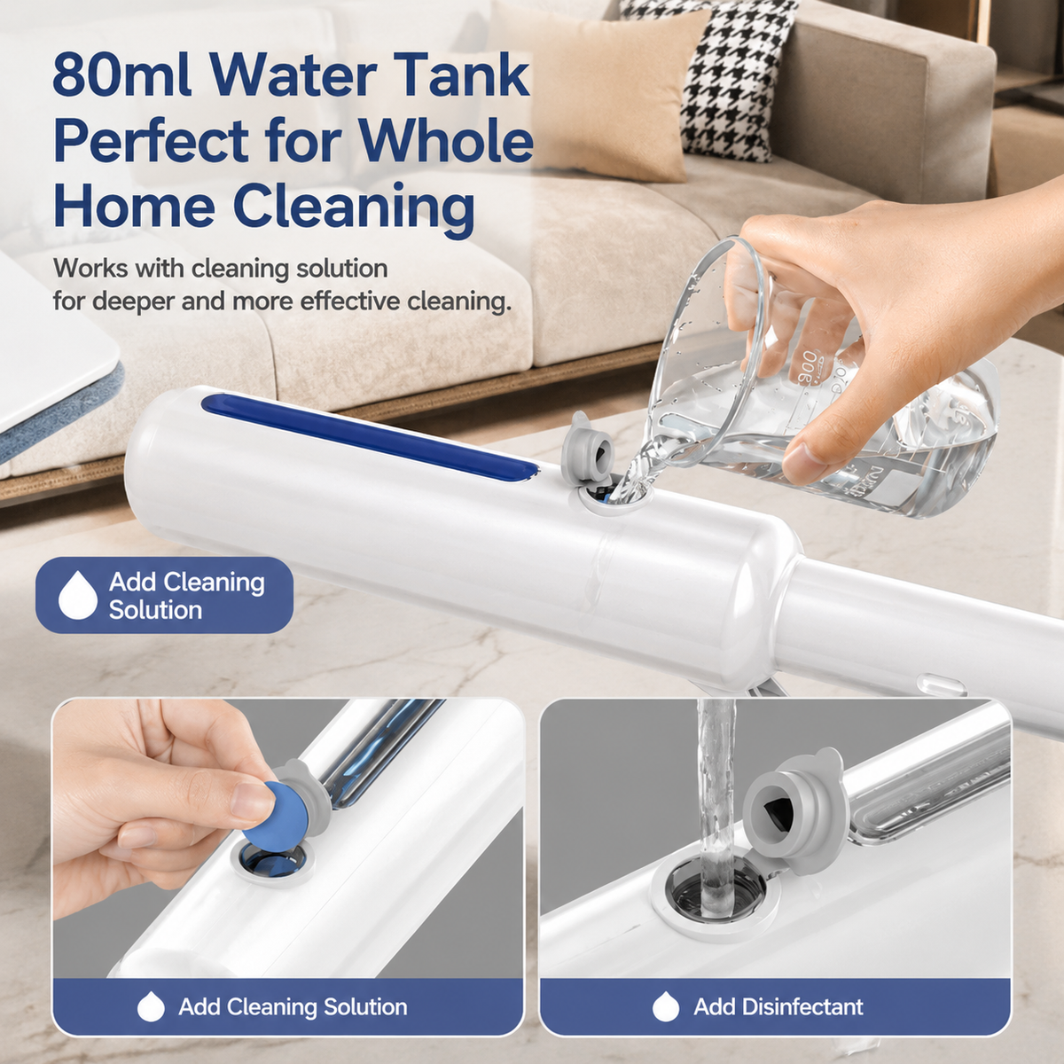 Window Squeegee with Spray & Extendable Handle for Glass Cleaning