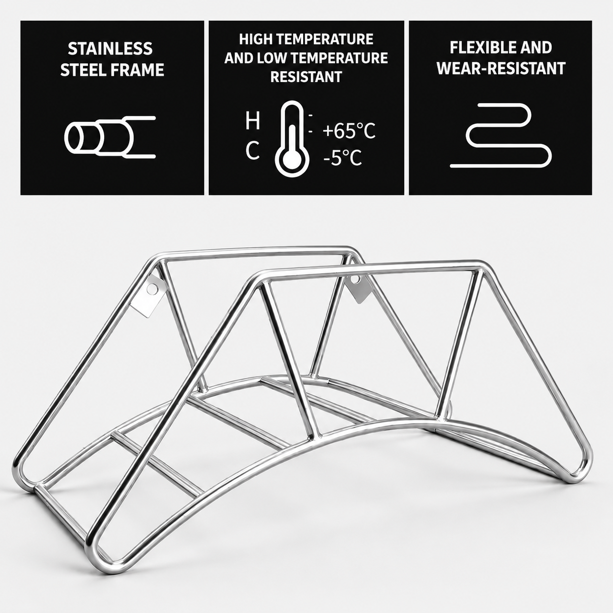 304 Stainless Steel Wall Mounted Hose Holder Rack for Garden Hose