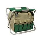Foldable Garden Stool with Tool Bag and Storage Pockets