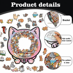 Morandi Colored Cat Shaped Wooden Jigsaw Puzzle