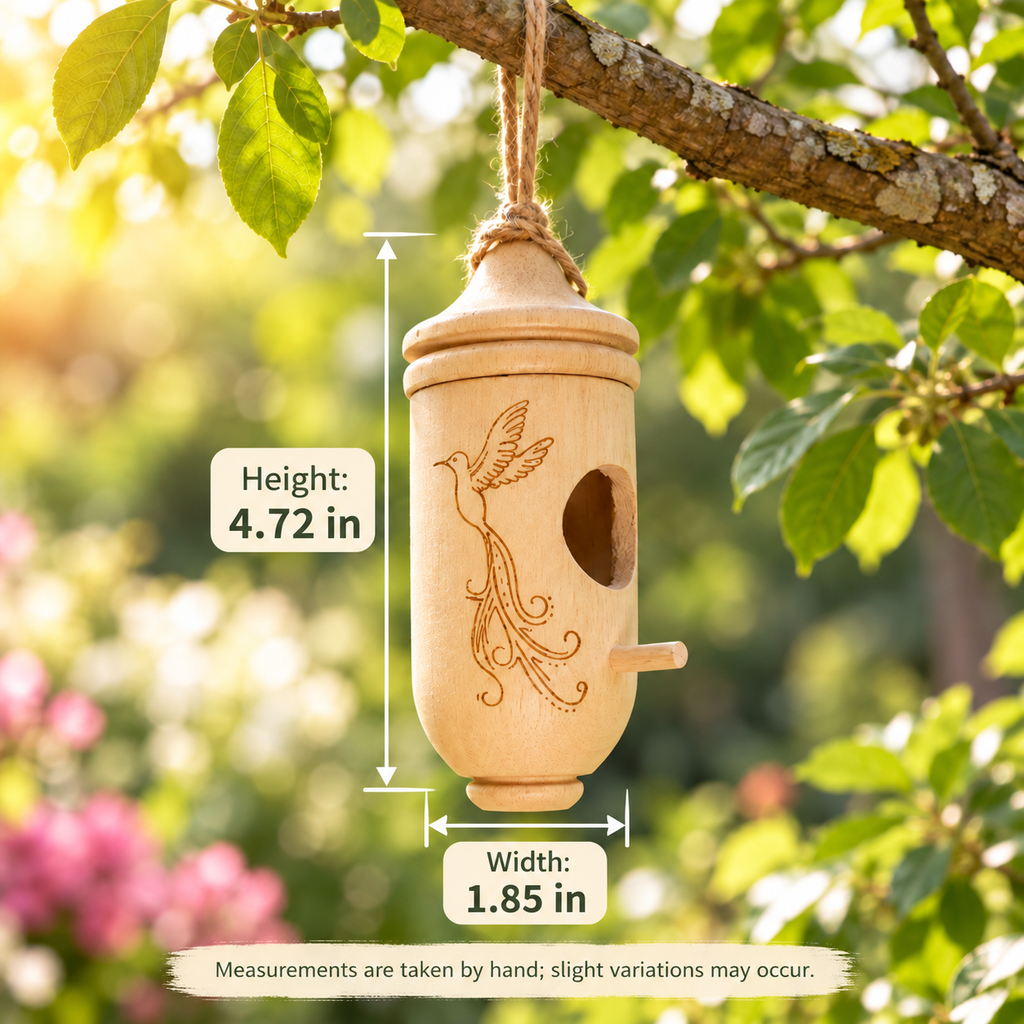 Wooden Acorn Birdhouse Ornament for Garden Decor