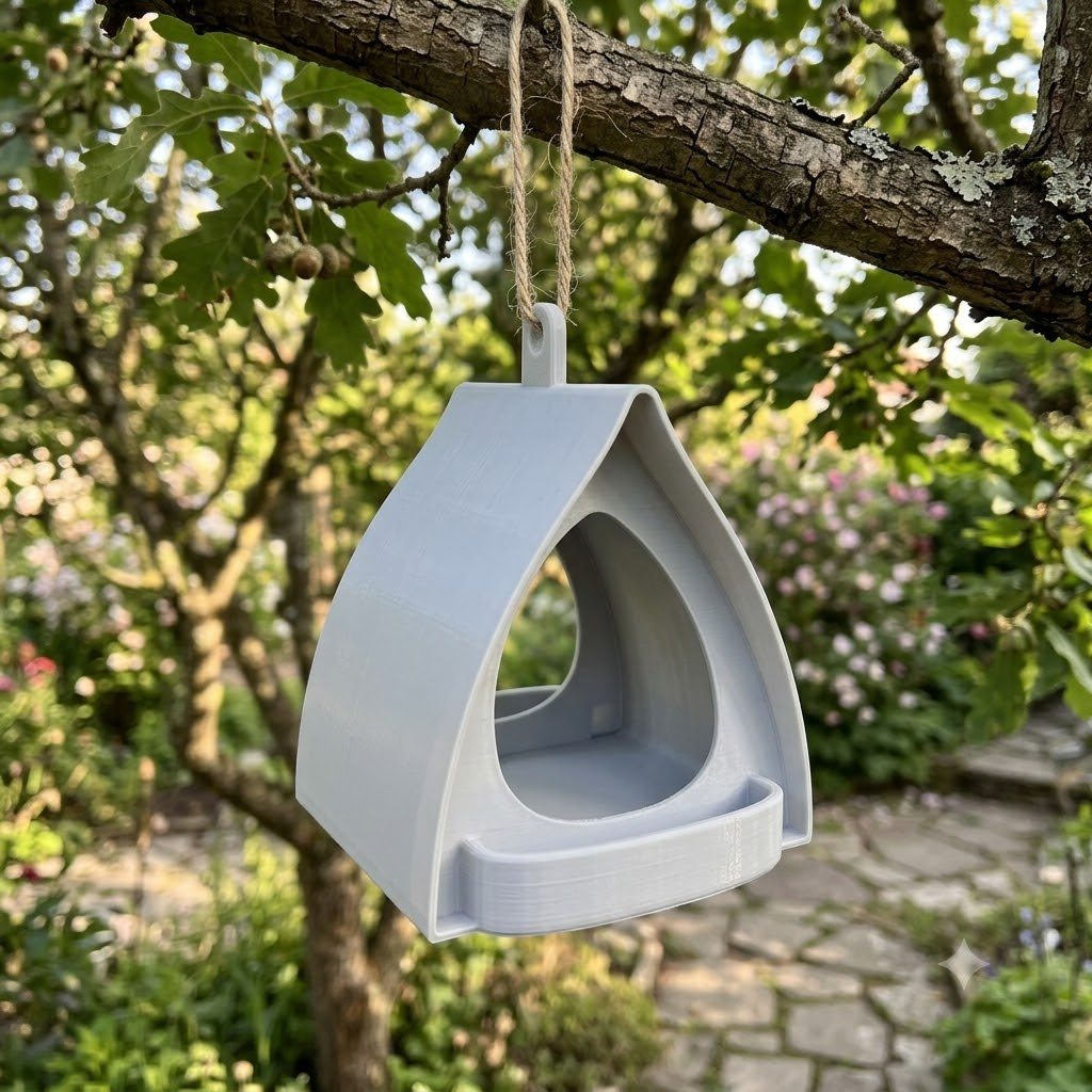 Modern Hanging Bird Feeder for Small Songbirds, Outdoor Garden Decor