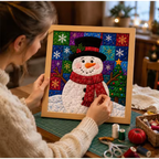 DIY Christmas Fabric Poke Art Kit – No-Sew Craft with Frame
