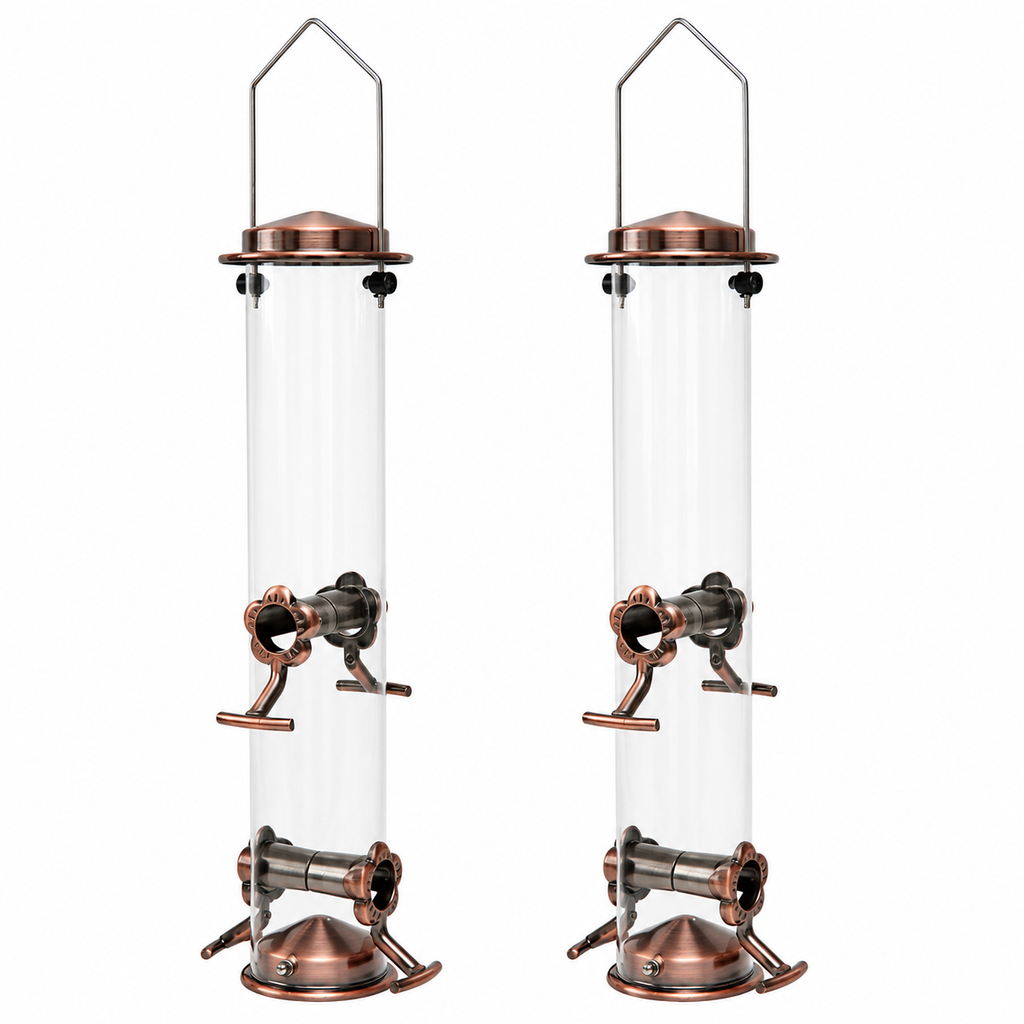 Stainless Steel Tube Bird Feeder for Wild Birds, Squirrel-Resistant