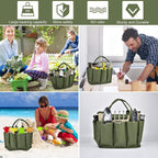 Garden Tool Organizer Tote Bag with Multiple Pockets