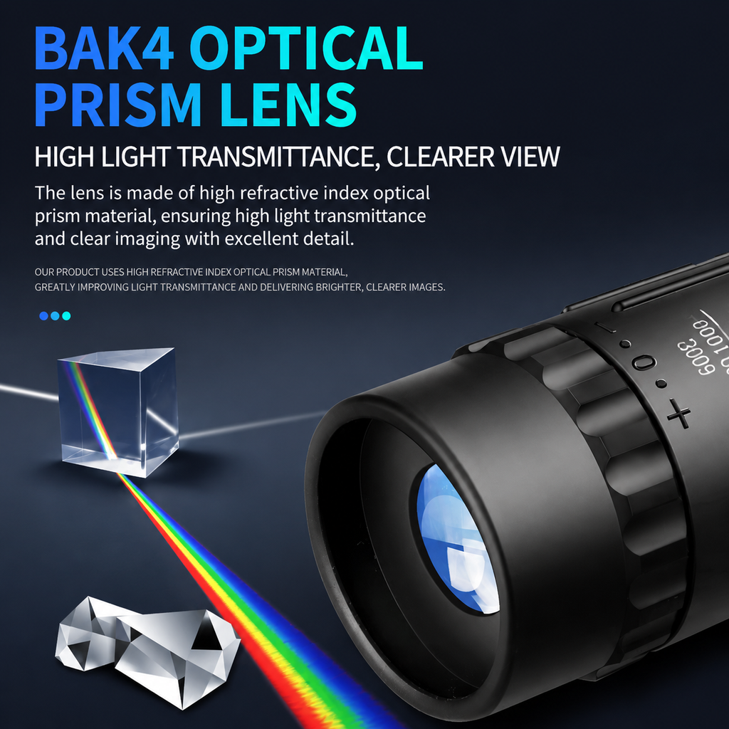 16x52 Compact Monocular Telescope with Zoom for Wildlife Viewing & Outdoor Travel