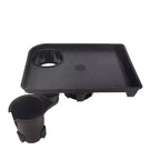 Car Cup Holder Tray with 360° Adjustable Food Tray & Extra Cup Holder