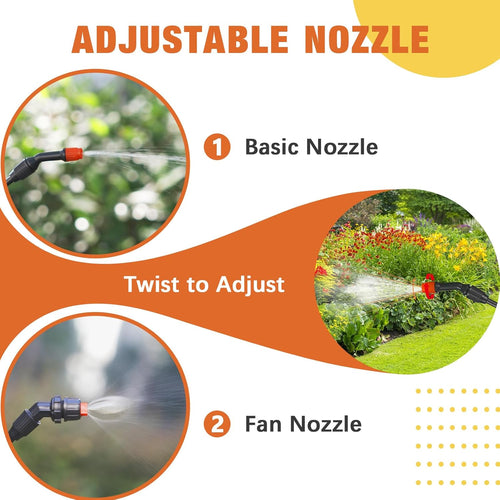 2 Gallon Pressure Sprayer with 2 Nozzles & Shoulder Strap