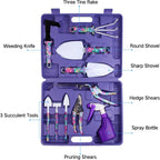 10-Piece Garden Tool Set – Gardening Hand Tools with Pruner, Trowel, Rake & Carry Case