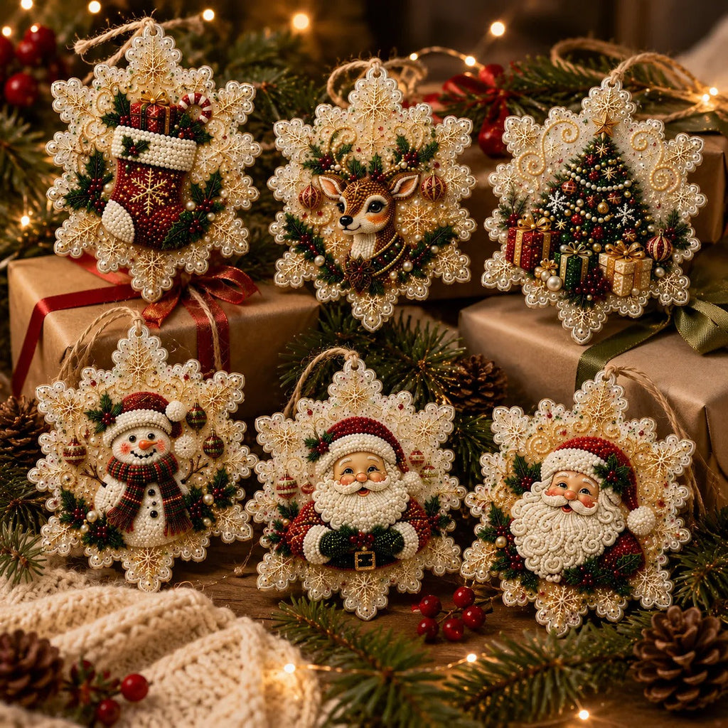 6-Piece Christmas Diamond Painting Ornament Kit