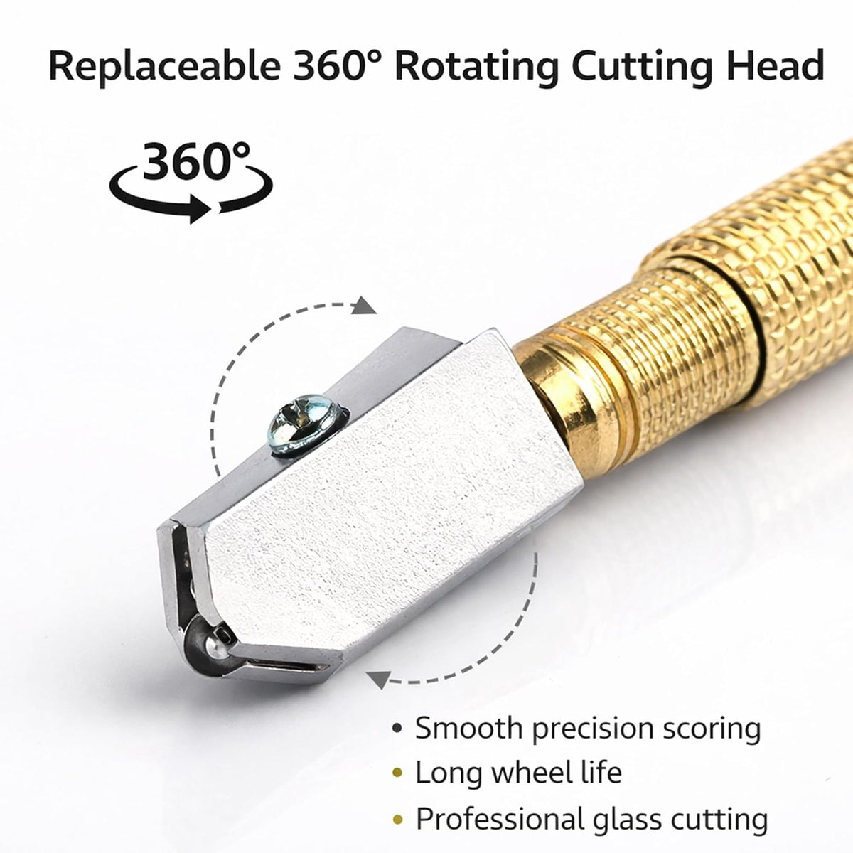 Designed For Practical DIY Glass Work Diamond Head Glass Cutter Tool for 3‑15mm Glass & Mirrors