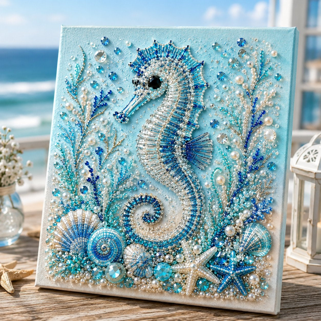 Ocean Octopus Pearl Diamond Painting DIY Art Kit, 3D Bead Craft