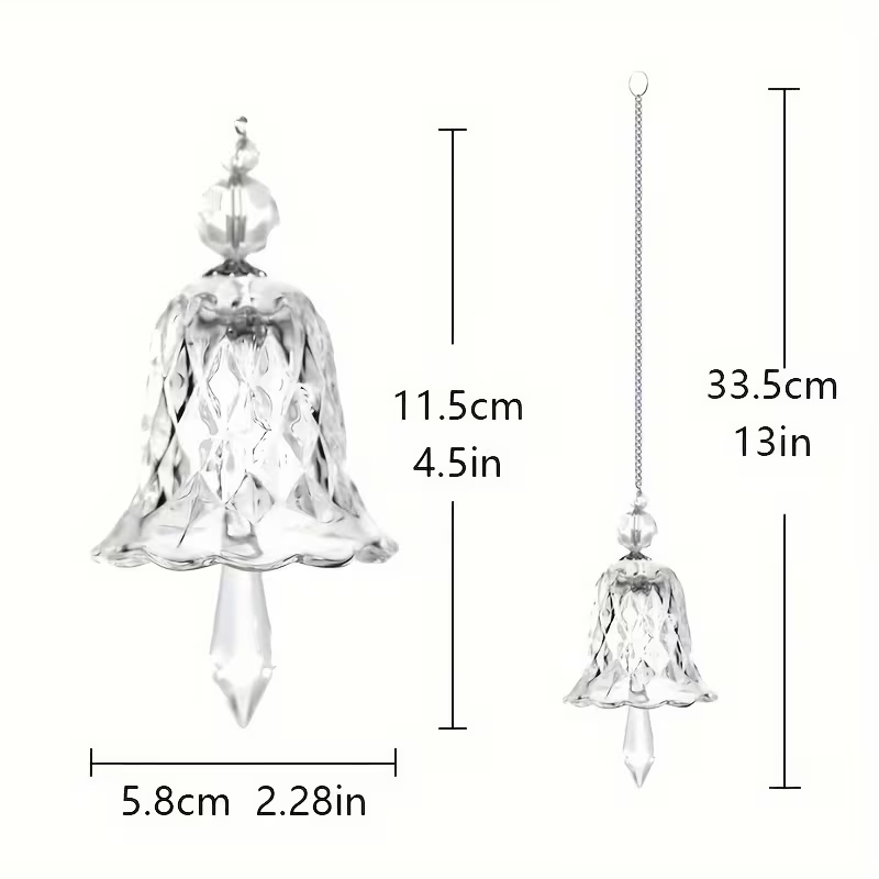 2-Piece Rainbow Glass Bell Suncatcher – Hanging Window Decor