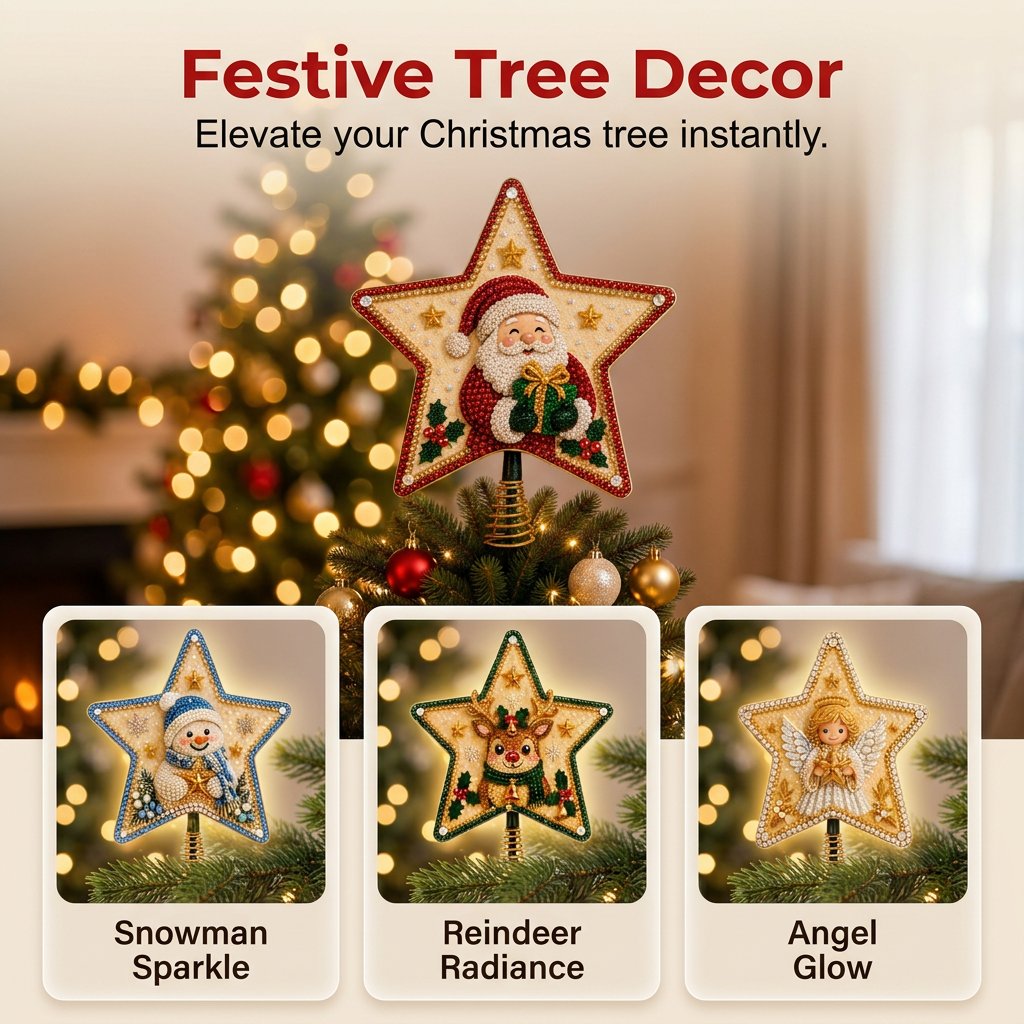 Pearl Diamond Art Christmas Tree Topper DIY Kit