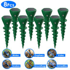 8-Pack Solar Mole Repellent Stakes – Waterproof Vibration