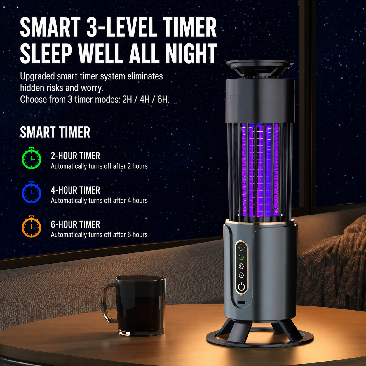 Rechargeable UV Mosquito Trap Lamp for Indoor and Outdoor Use