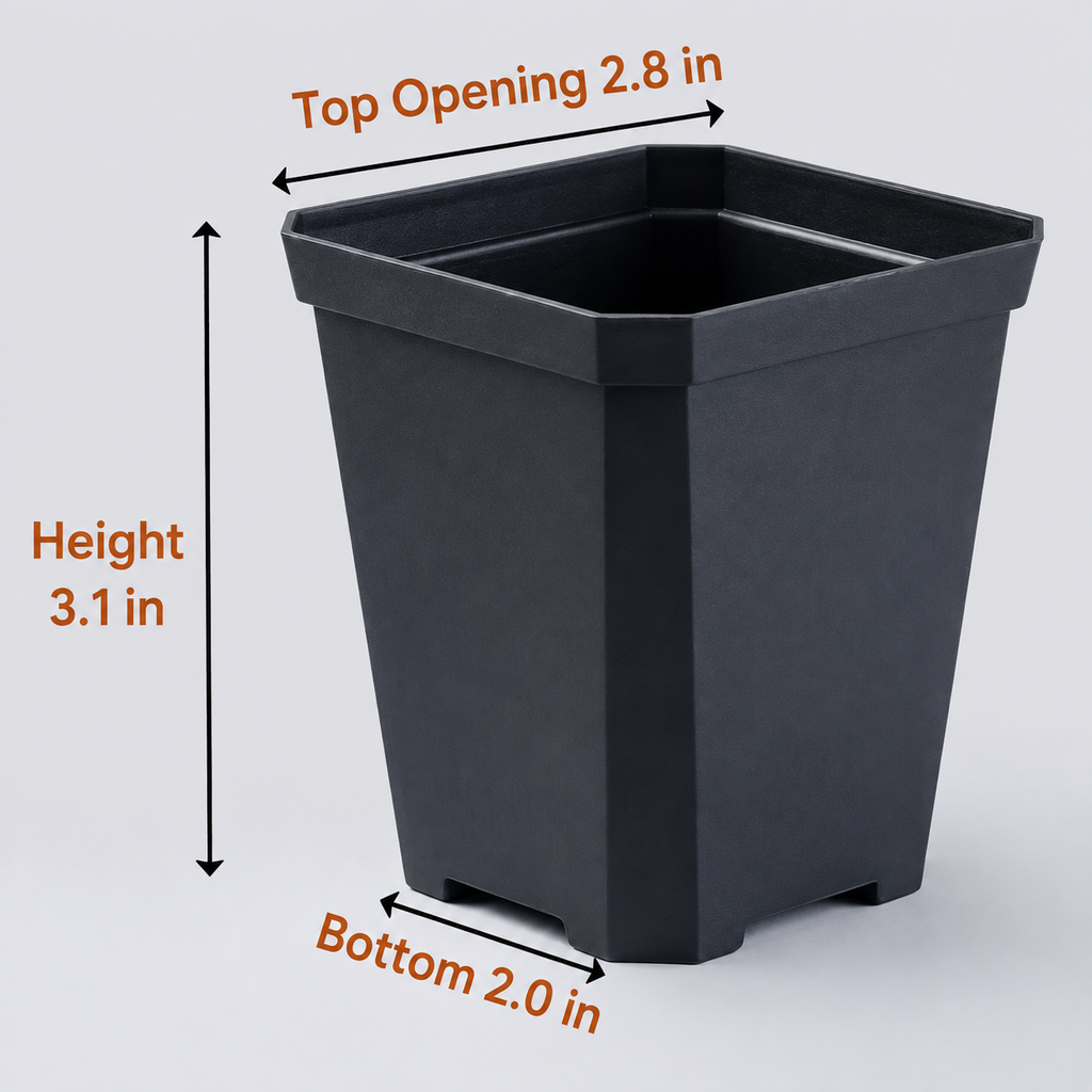 10-Pack Small Square Nursery Pots with Drainage Holes