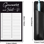 Magnetic Grocery List Notepad with Pen Holder for Fridge