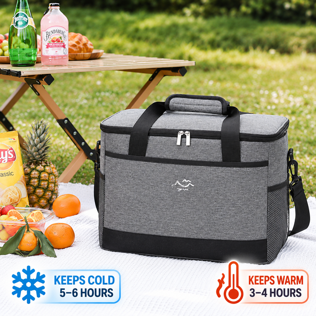 Insulated Picnic Cooler Bag for Camping, Travel & Outdoor Use