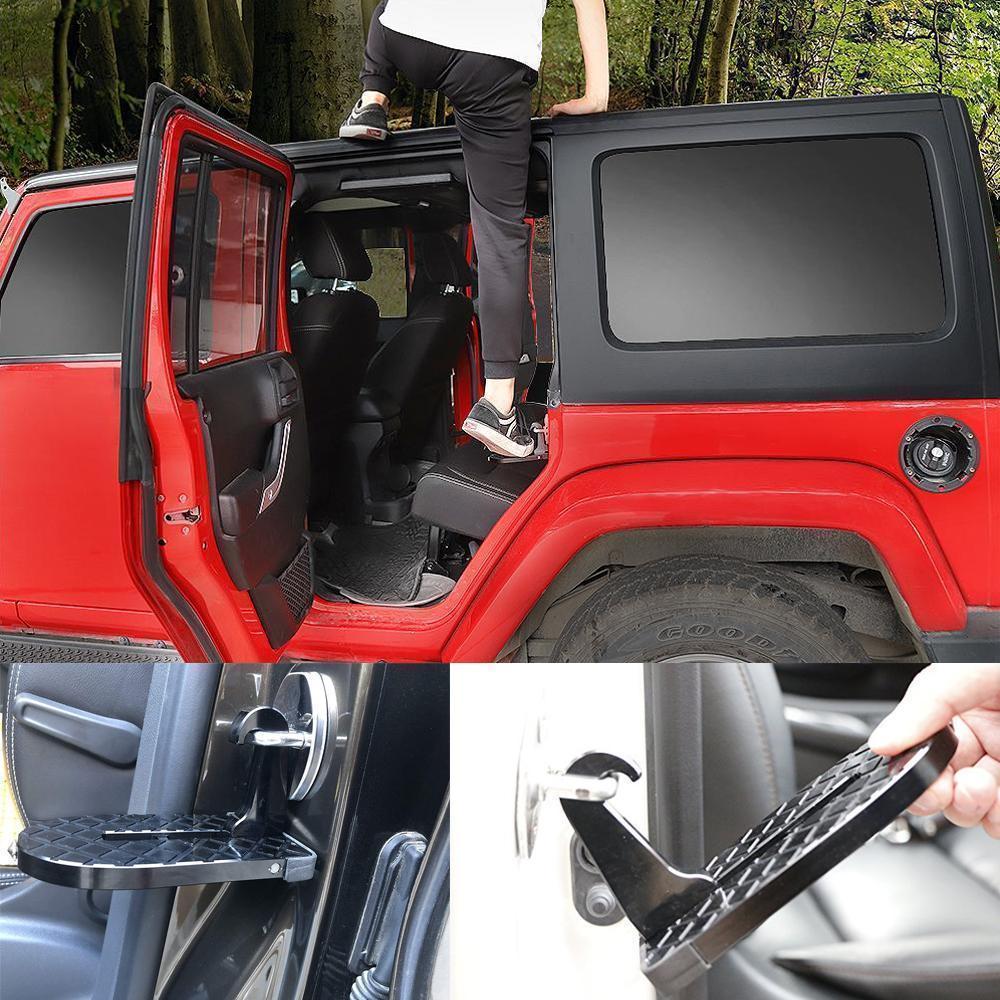 Foldable Car Door Step for Roof Access with Safety Hammer