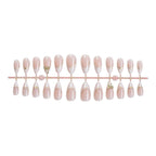 3D Gold Bow Marble French Short Almond Press-On Nails, 24-Pc Kit