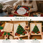 DIY Christmas Fabric Poke Art Kit – No-Sew Craft with Frame