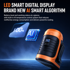 6000mAh Dual Air Outlet Handheld Fan with LED Light & USB-C Charging