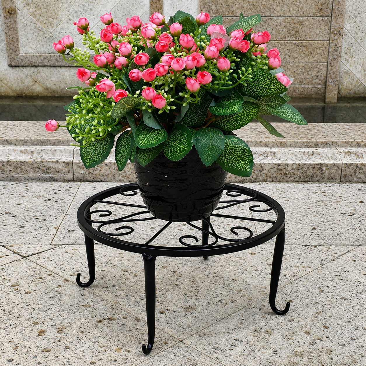 Round Cast Iron Plant Stand for Indoor and Outdoor Flower Pots