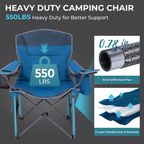 Oversized Outdoor Camping Chair – Heavy Duty 550lb Capacity with Lumbar Support