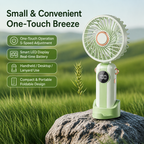 1200mAh Mini USB Rechargeable Fan with 5 Speeds & LED Display