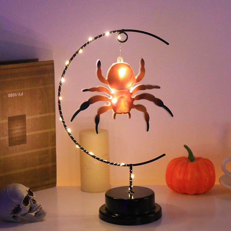 Halloween LED Night Light, Witch Spider Bat Decorative Light