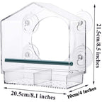 Clear Window Bird Feeder with Removable Seed Tray and Suction Cups