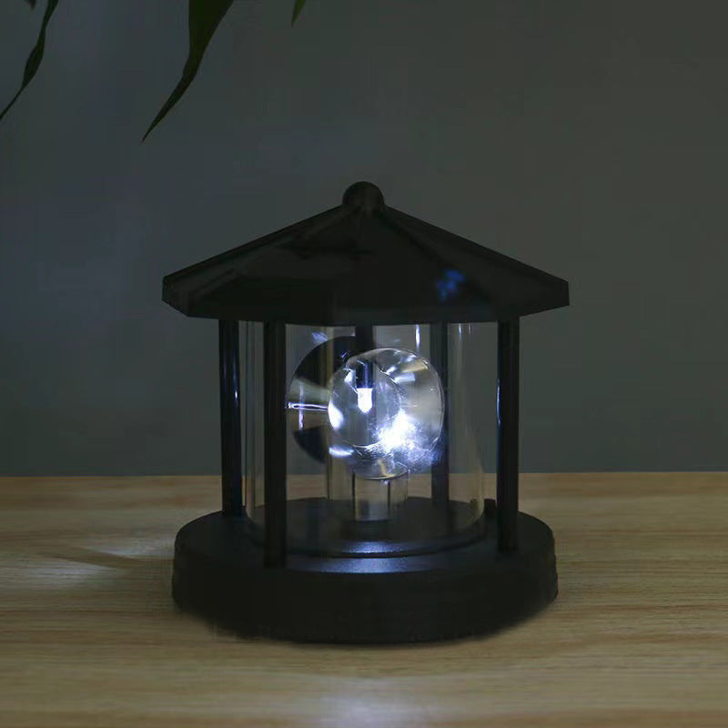 Solar Powered Rotating Lighthouse LED Garden Light Waterproof Outdoor Decor