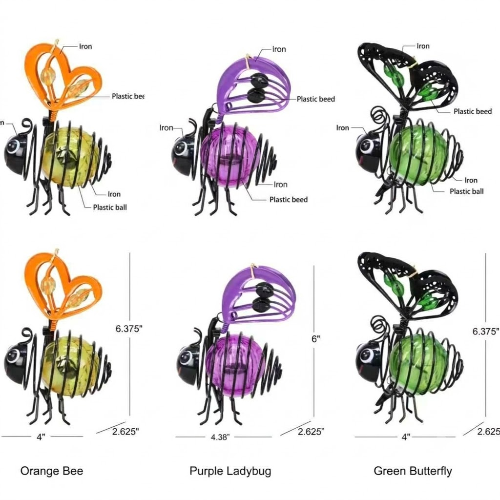 Solar Hanging Bee Light with Warm Amber Glow for Garden Decor